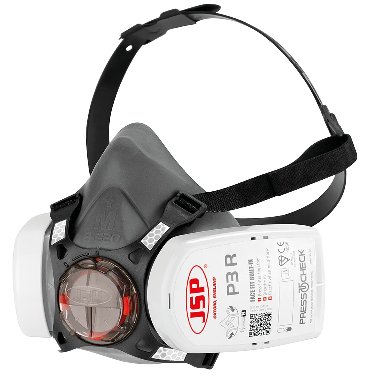 JSP Force 8 Half-Mask with Press To Check P3 Filters - Medium