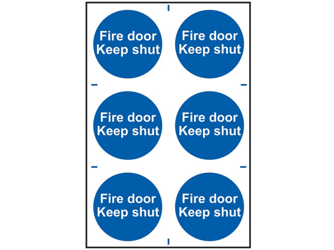 Scan Fire Door Keep Shut - 6 PVC Signs 100 x 100mm 0151
