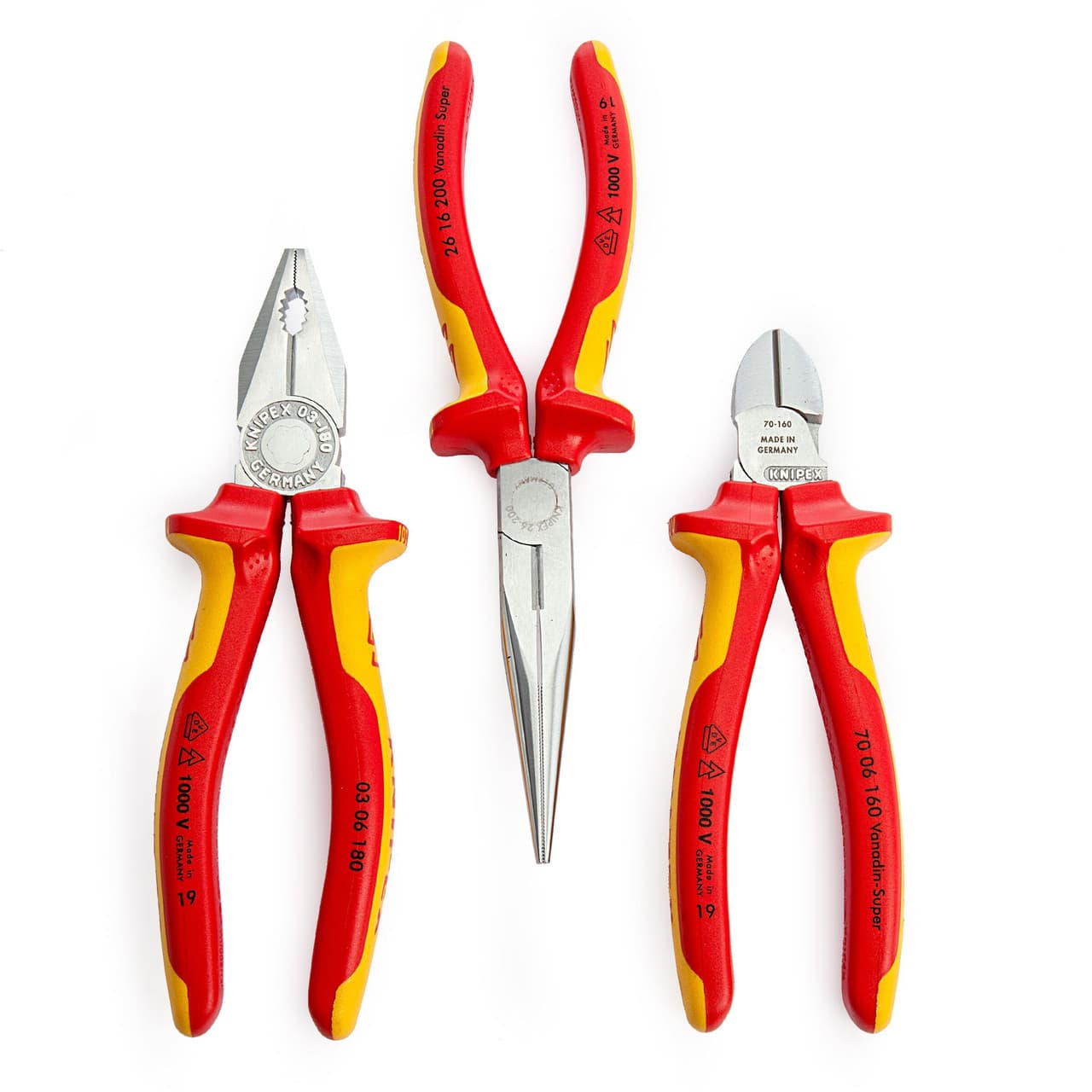Knipex 00 20 12 VDE Electro Plier Set (3 Piece) 002012
