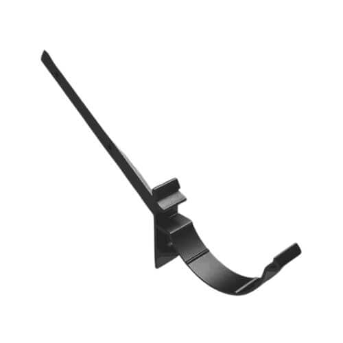Aluminium Beaded Half Round Gutter Side Rafter Bracket - 125mm Black (9005 Matt)