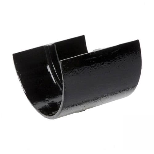 Hargreaves Premier Cast Iron Deep Half Round Gutter Union - 125mm Black