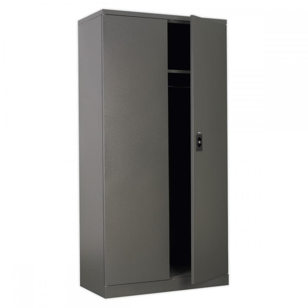 Sealey SC02 Floor Cabinet 4 Shelf Plus Hanging Rail 2 Door