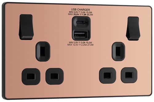 Nexus Metal Antique Brass Double Intelligent Led Dimmer Switch 2-Way Push On/Off NAB82-01