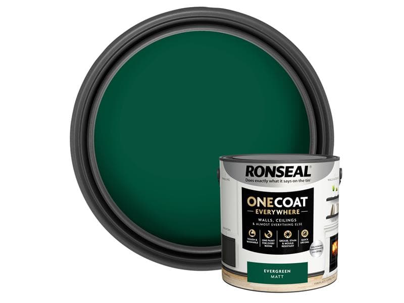 Ronseal One Coat Everywhere Interior Paint Evergreen Matt 2.5 Litre KCB.7015103.62504.76