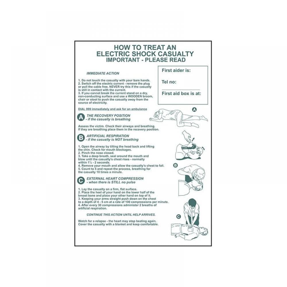 Scan 4240 How To Treat An Electric Shock Casualty - Pvc Sign 400 X 600Mm