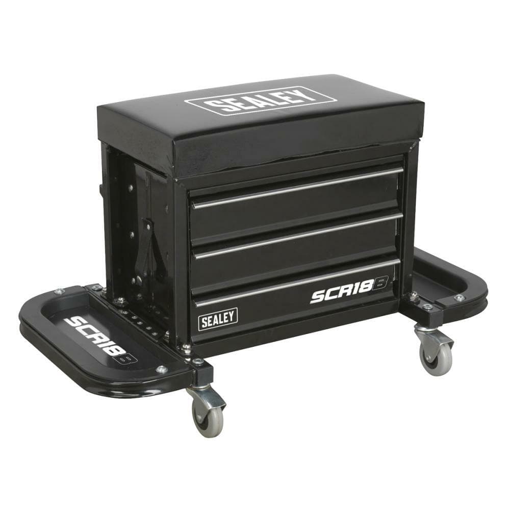 Sealey SCR18B Mechanicfts Utility Seat & Toolbox - Black