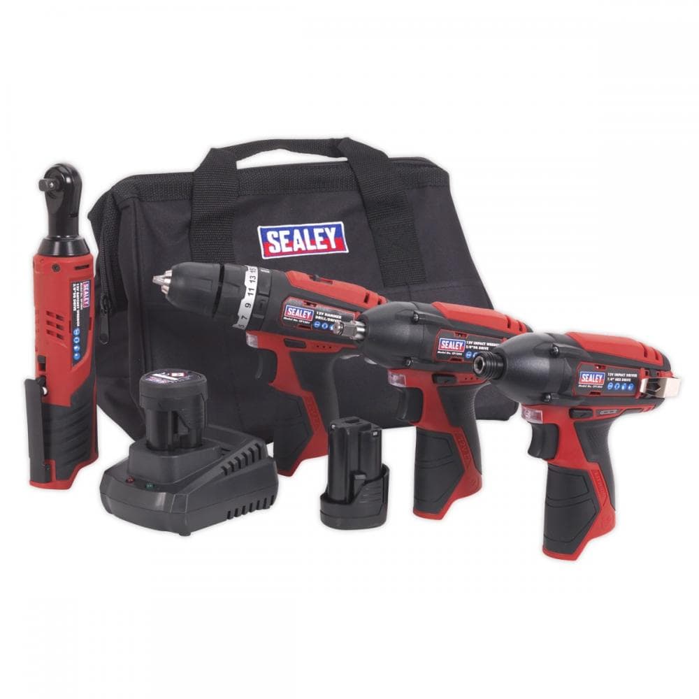Sealey CP1200COMBO 4 X 12V Sv12 Series Cordless Power Tool Combo Kit