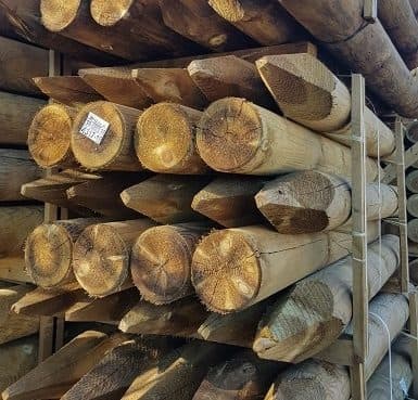 2.4m x 200mm Machined Round Post Pointed UC4