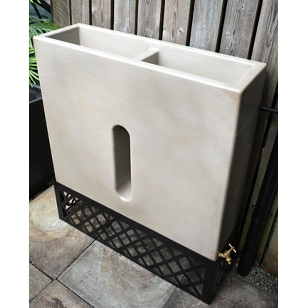 Large 280L Slimline Water Butt Planter - Antique Stone