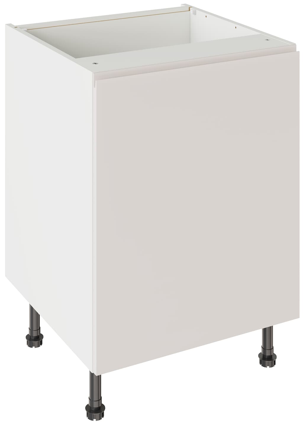 Kitchen Kit Flatpack Base Unit J-pull Super Gloss Light Grey 600mm - FKKJ0204