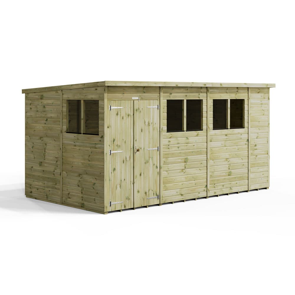 Powersheds 14x8 Premium Powersheds Pent Double Doors