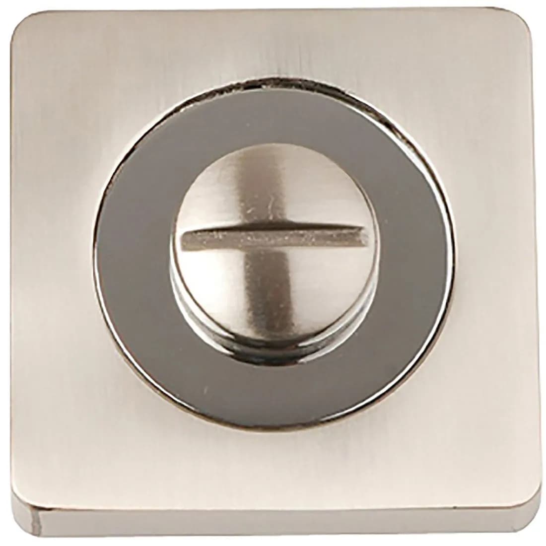 Sq Bathroom Thumbturn Set Satin Nickel/Polished Chrome