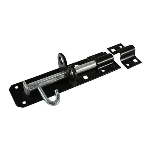 Steel Padbolt - 270mm - Black Powder Coated - Padlockable Gate Bolt - Hardware Solutions