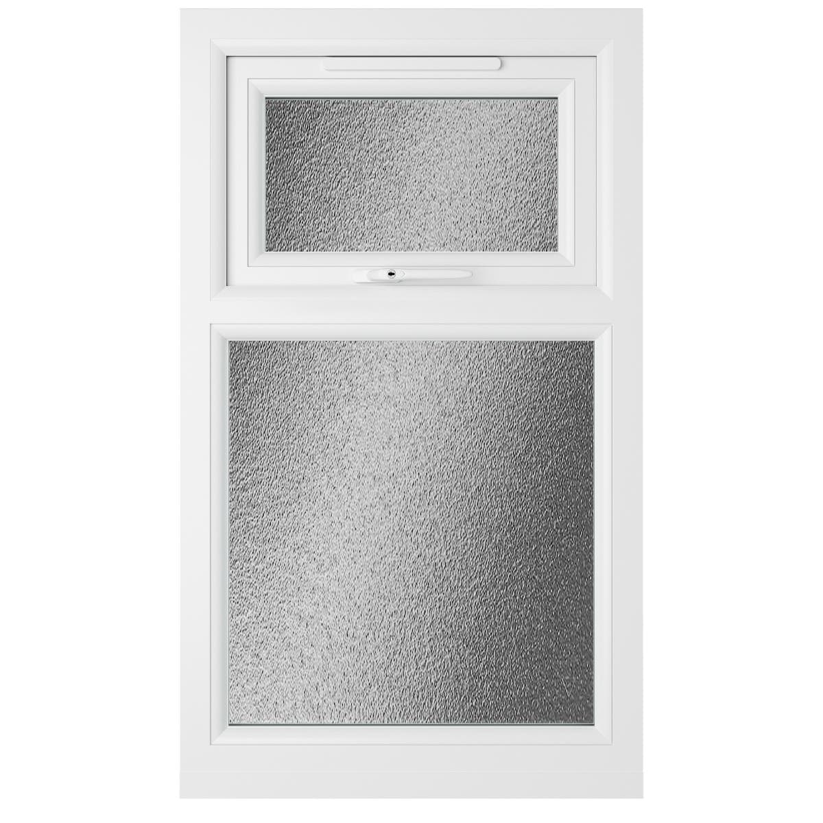 uPVC White Double Glazed Window - Top Hung/Top Opener - Obscure Glass - 1190 x 1115mm
