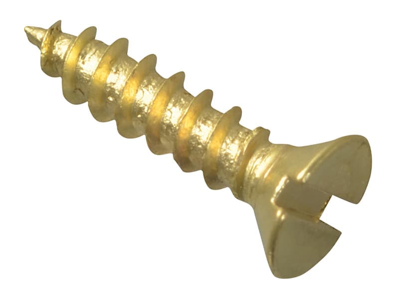Forgefix FPCSK124BR Wood Screw Slotted Csk Brass 1/2In X 4 Forgepack 60