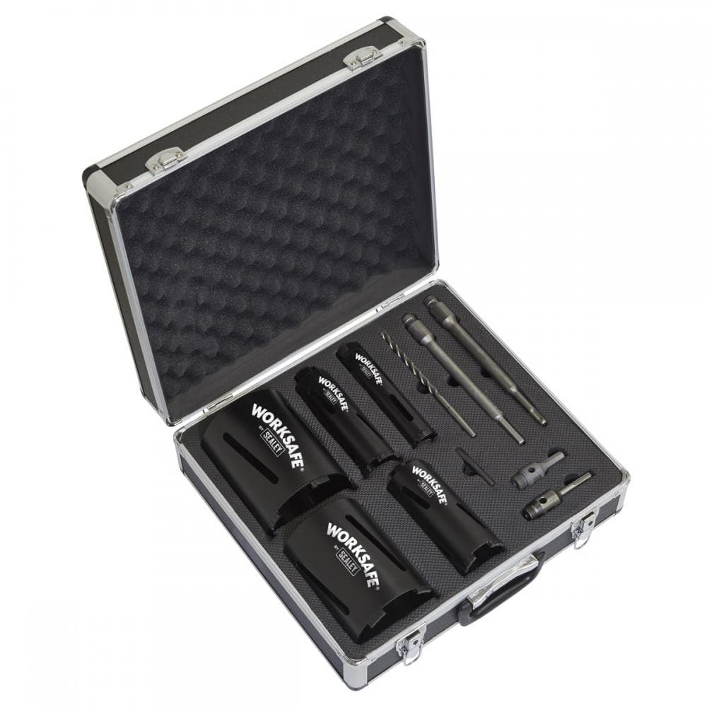 Sealey WDCKIT5 Diamond 5 Core Kit (Ø38 52 65 117 127Mm Cores With Adaptors)
