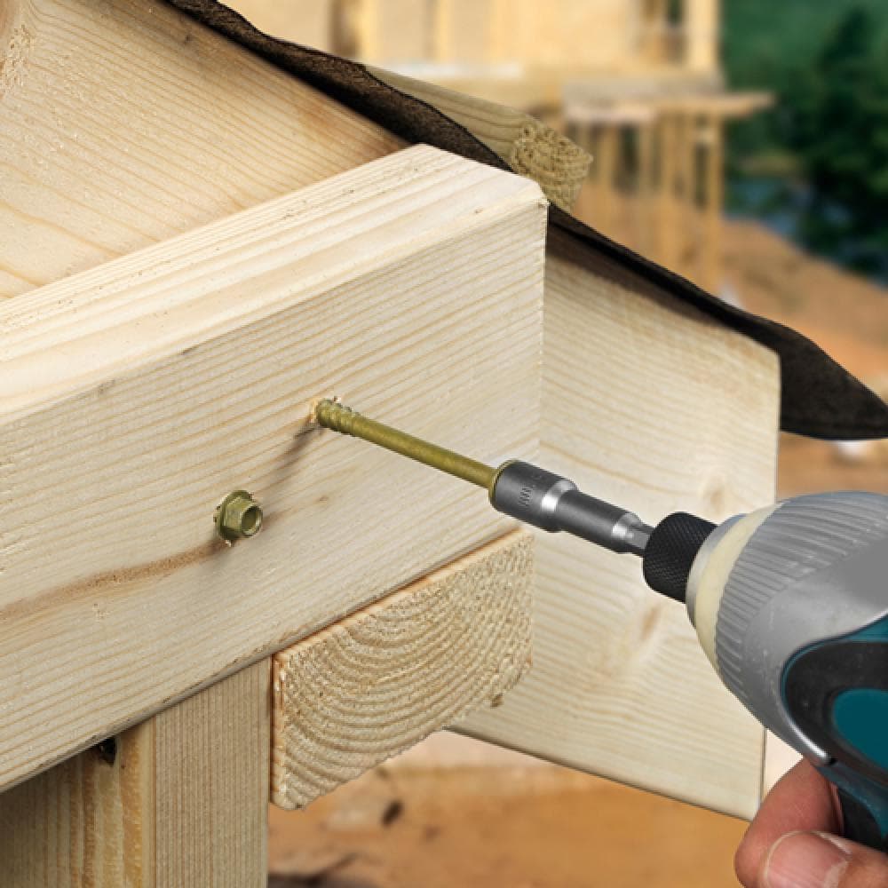 Timco 100IN Timber Frame Construction & Landscaping Screws - Hex - Exterior - Green Organic 6.7 X 100 Box 50