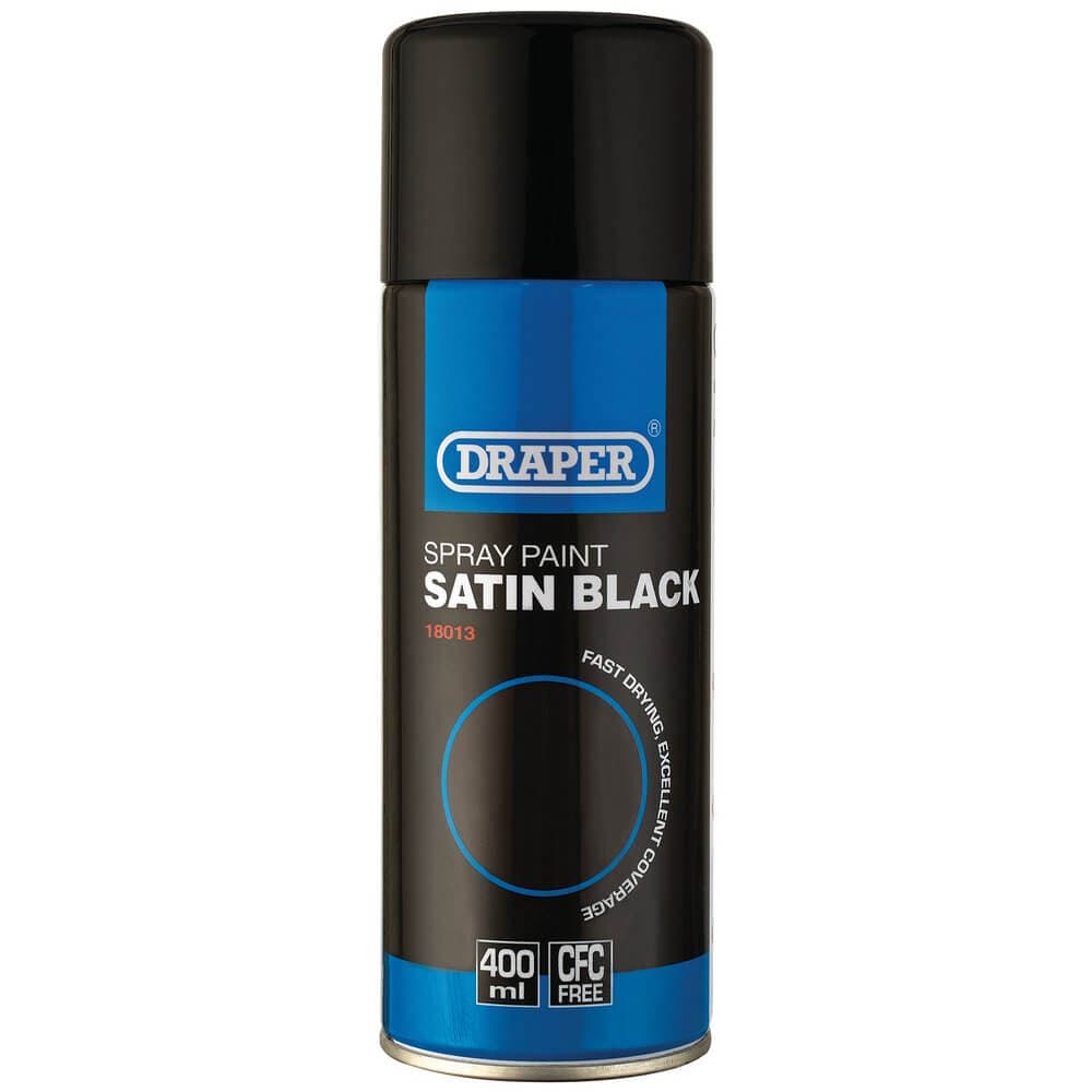 Draper 18013 Satin Spray Paint 400Ml Black each