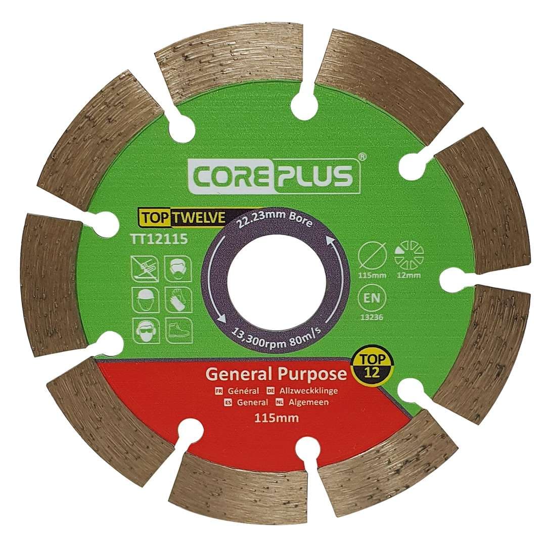 Coreplus CORDBTT12115 General Purpose Diamond Blades Top Twelve 115Mm (Box Of 1)
