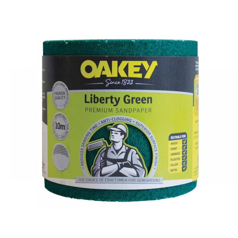 Oakey 66261116751 Liberty Green Sanding Roll 115Mm X 10M Medium 80G