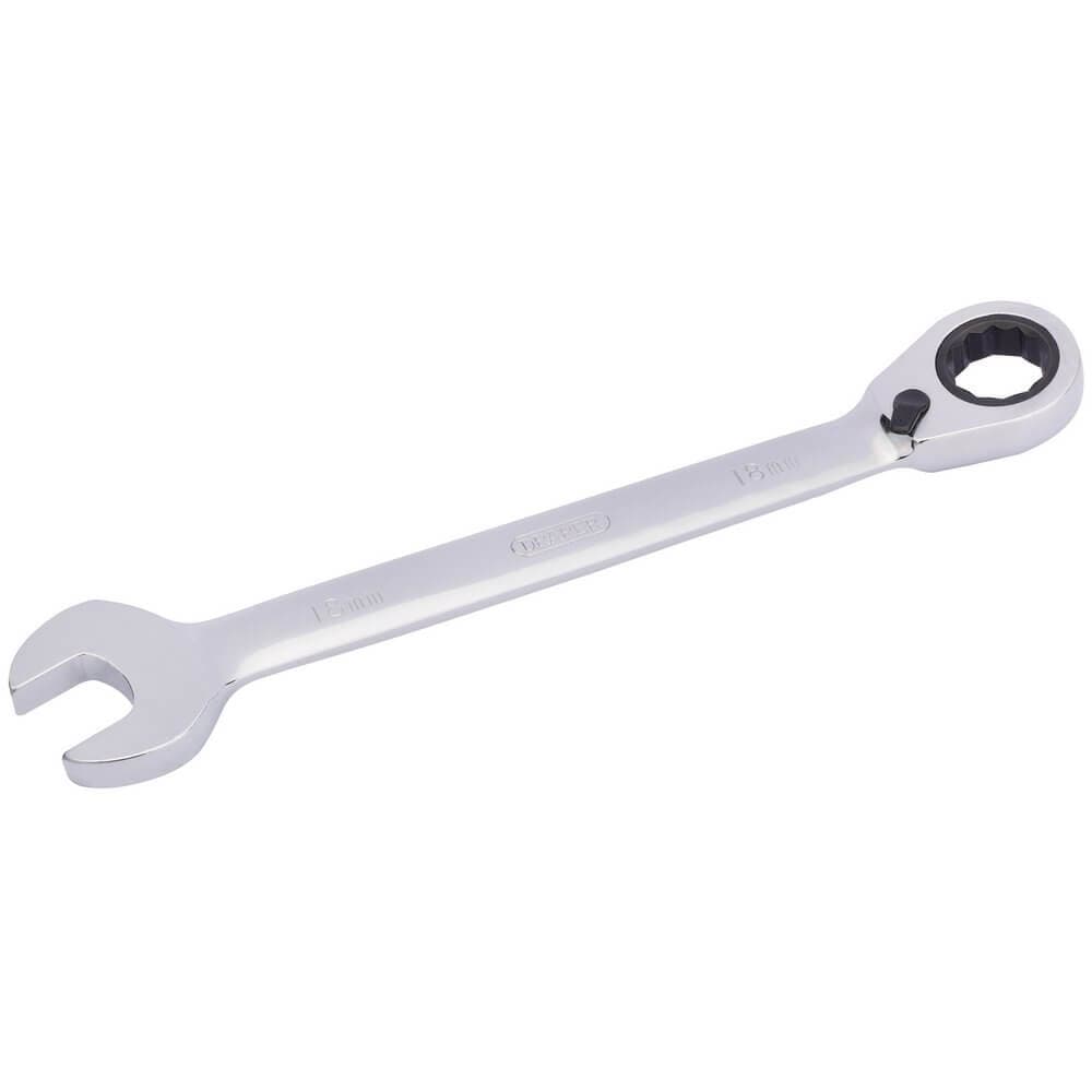 Draper 52006 Hi-Torq® Metric Reversible Ratcheting Combination Spanner 18Mm each 1