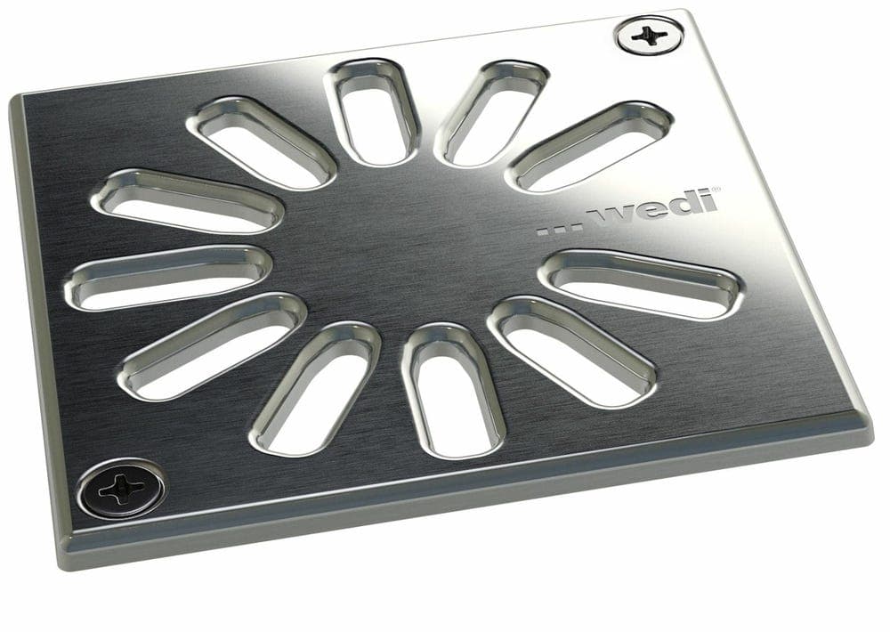 Wedi Fundo Fino 1.3 Stainless Steel Screw In Drain Grate 115mm x 115mm x 5mm Square