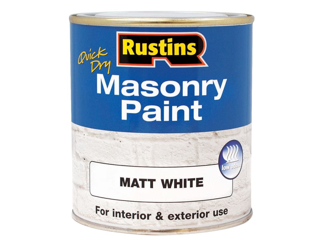 Rustins Masonry Paint Matt White 500ml MASPW500