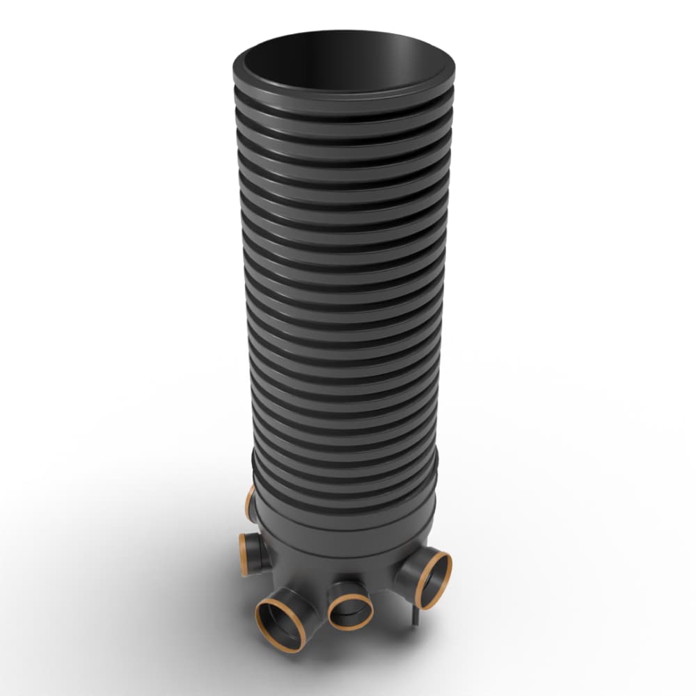 Inspection Chamber Set - 450mm Diameter x 2015mm Depth with 160mm Channel & 160mm & 110mm Inlets