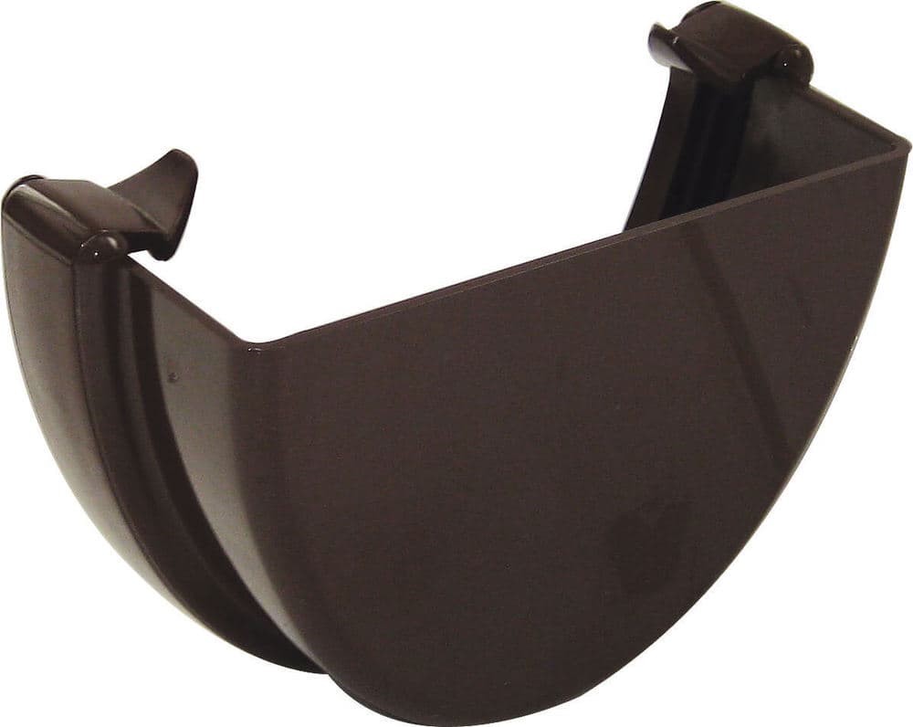 FloPlast Deepflow/ Hi-Cap Gutter External Stopend - 115mm x 75mm Brown