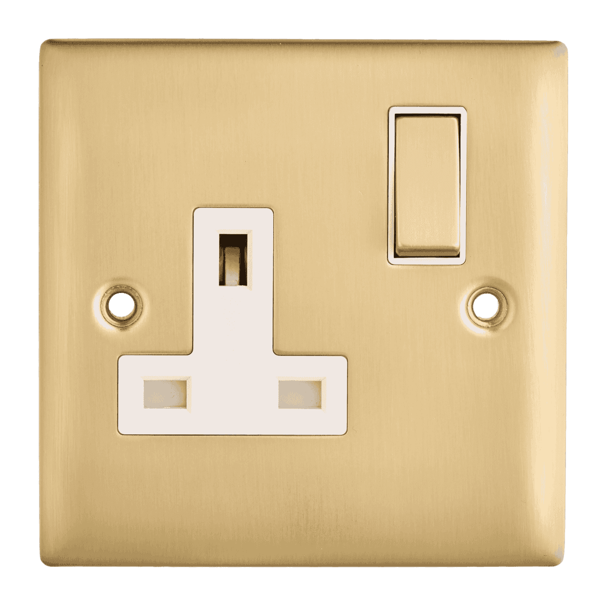 Single Plug Socket - Brushed Brass