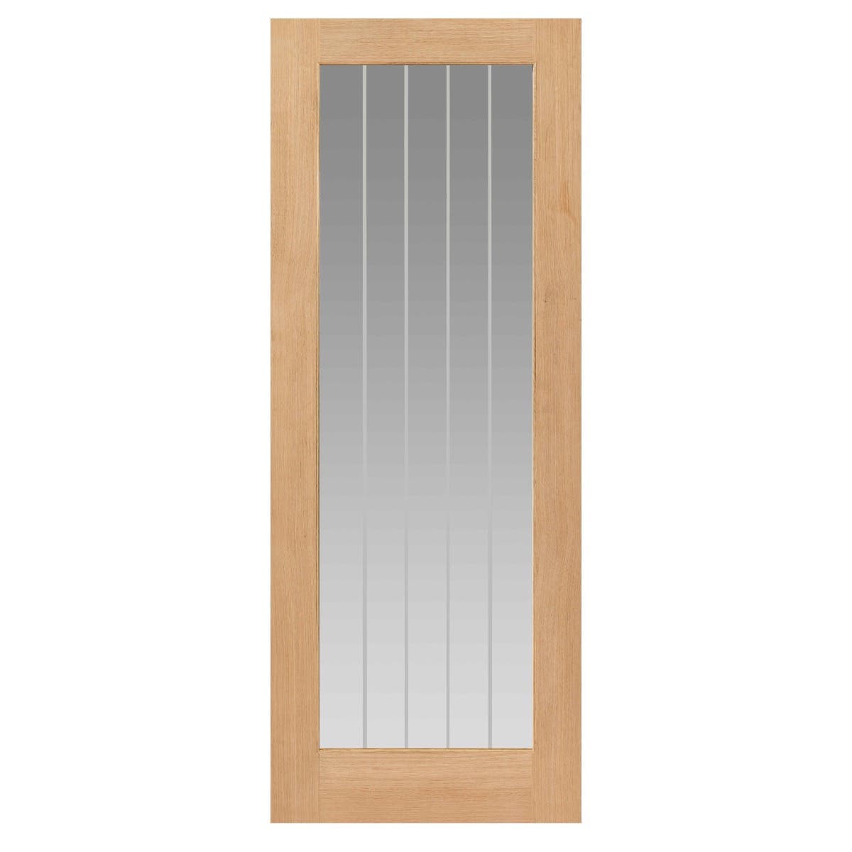 Thames Oak 1 Light Glazed Internal Door With Etched Glass Panel - Unfinished - 40 x 2040 x 626mm