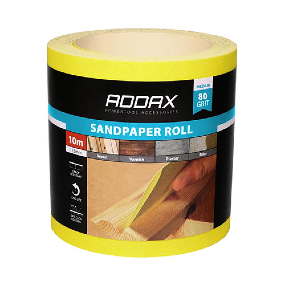 Timco 231999 Sandpaper Roll - 80 Grit - Yellow 115Mm X 10M Roll 1