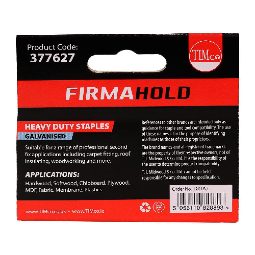 Timco 377627 Heavy Duty Staples - Chisel Point - Galvanised 12Mm