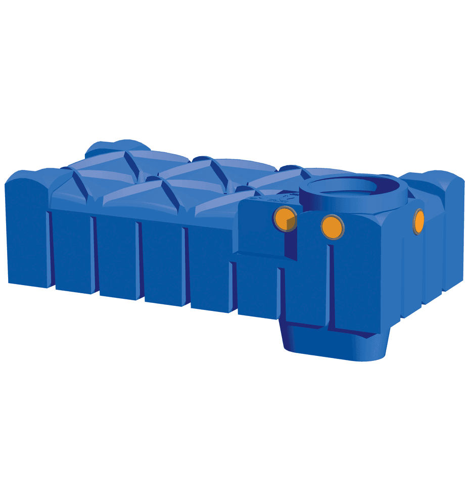 F-Line Flat Underground Rainwater Tank 1500L Blue Original Organics