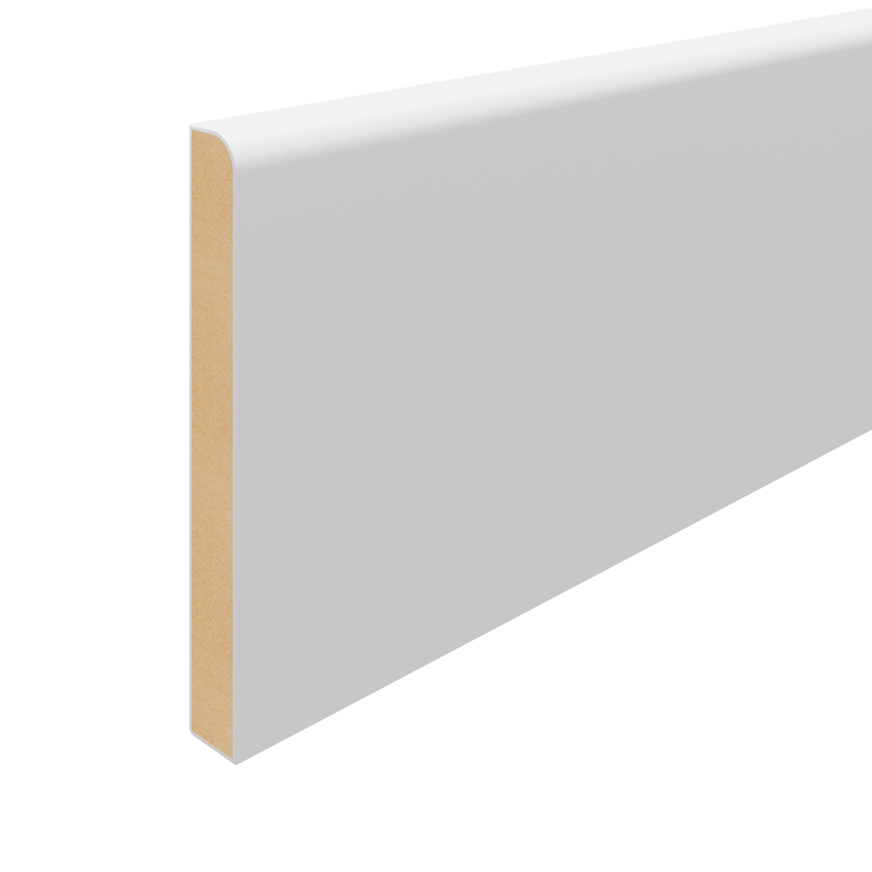 Staircraft White MDF Painted Bullnose/Square Edge Skirting, 18x144x4.4m