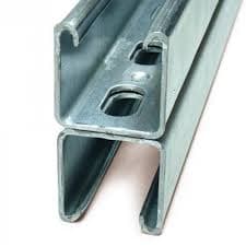 41x41x2.5mm Slotted Back to Back Channel Pre-Galv 3000mm BS6946:1988
