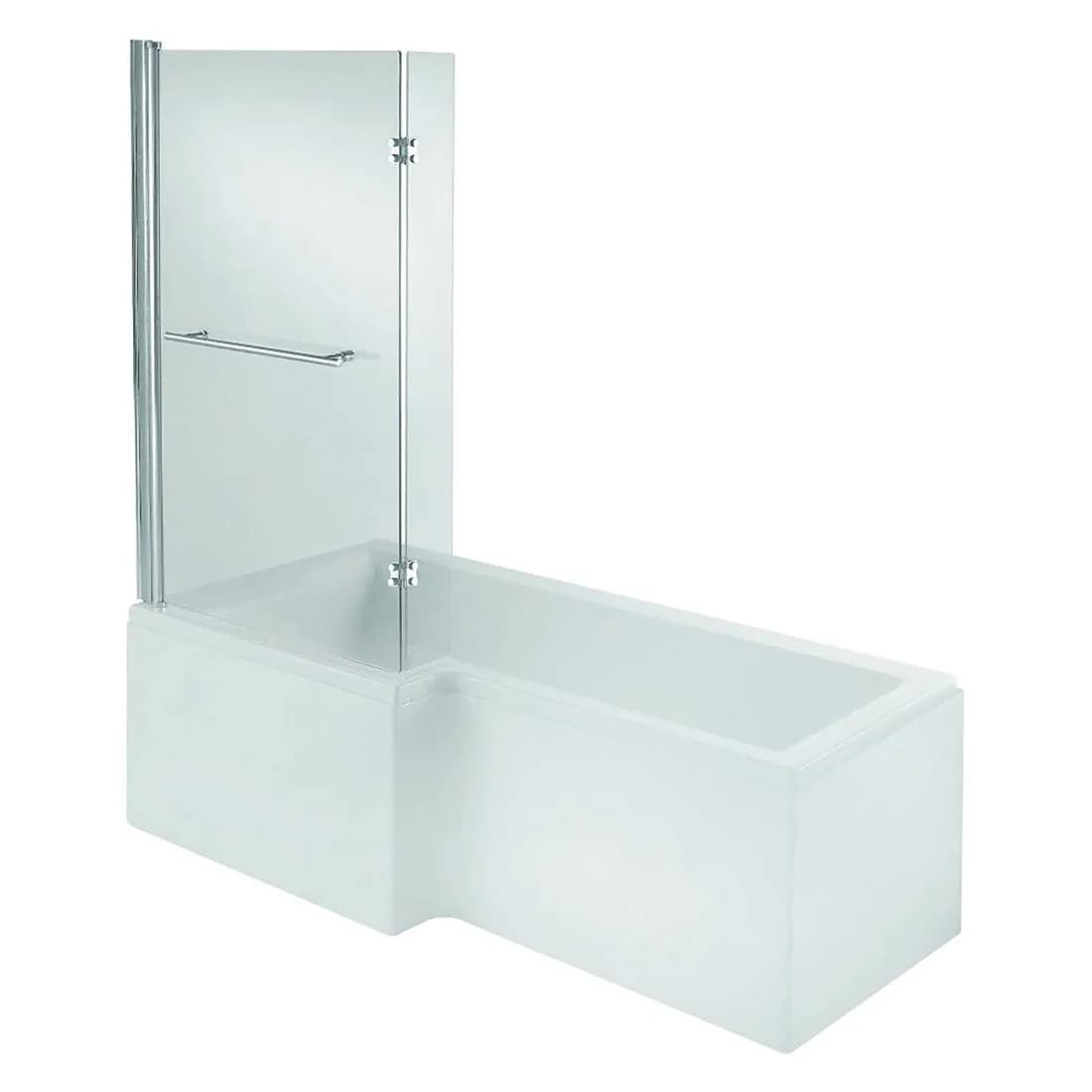 Blok L Shaped 1700 Shower Bath Left Hand White