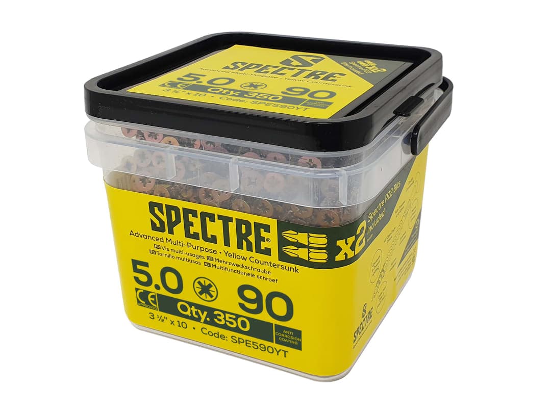 ForgeFix Spectre™ PZ Compatible Wood Screw CSK ZYP 5.0 x 90mm Tub 350 SPE590YT