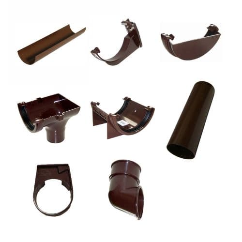 FloPlast Mini Gutter Shed Pack Pent Style Roof - 8 x 6 Brown