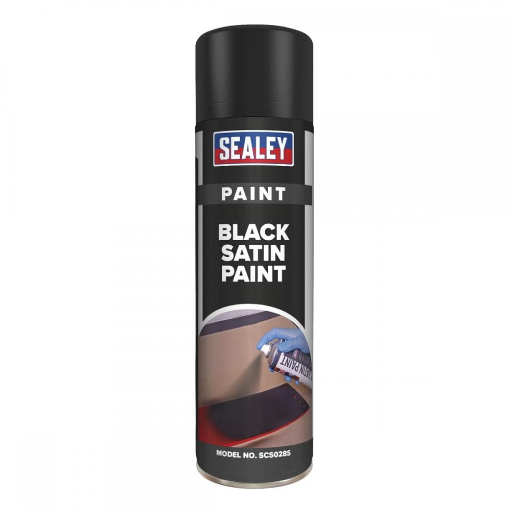 Sealey SCS028S Black Satin Paint 500Ml