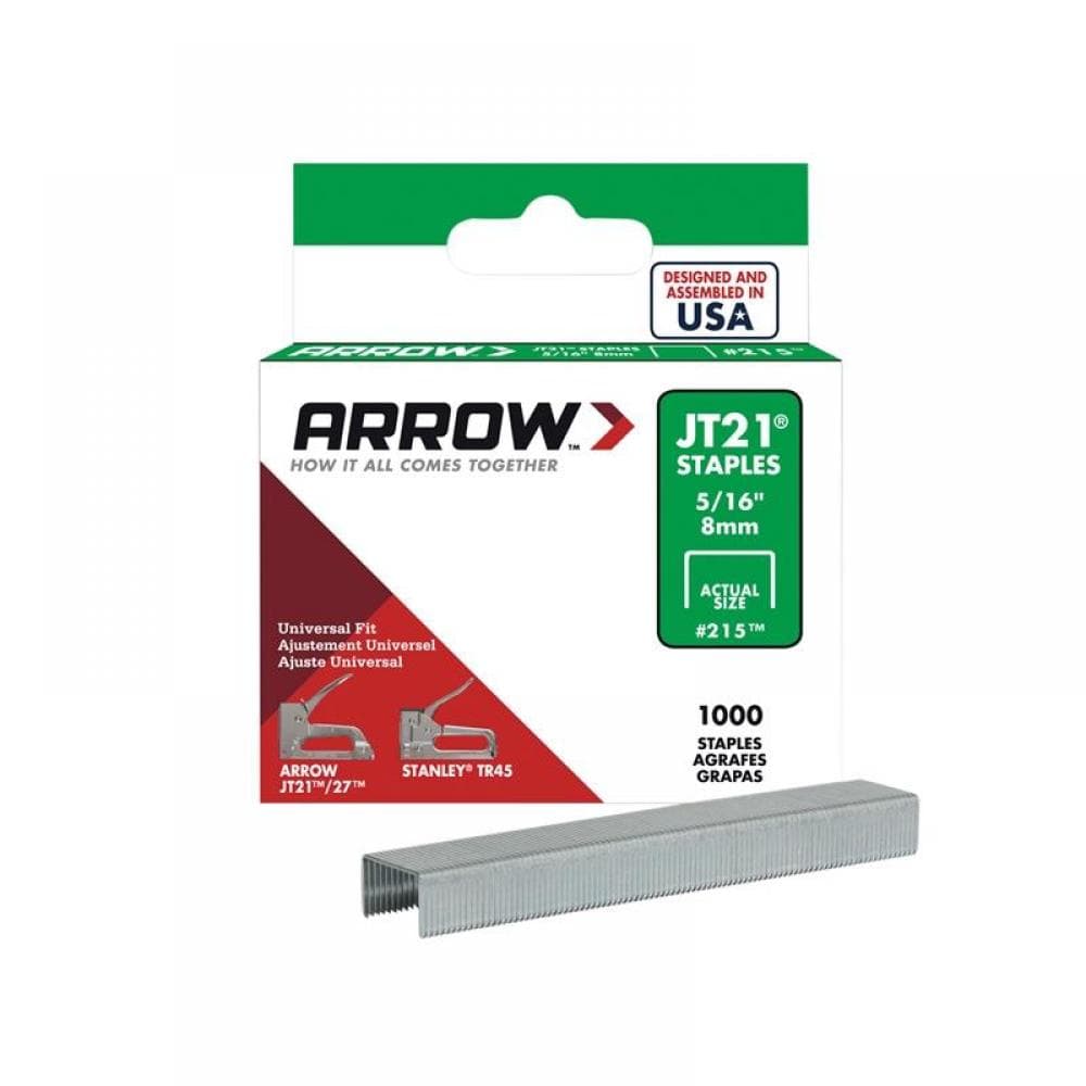 Arrow A215 Jt21 T27 Staples 8Mm ( 5/16In) (Box 5000)