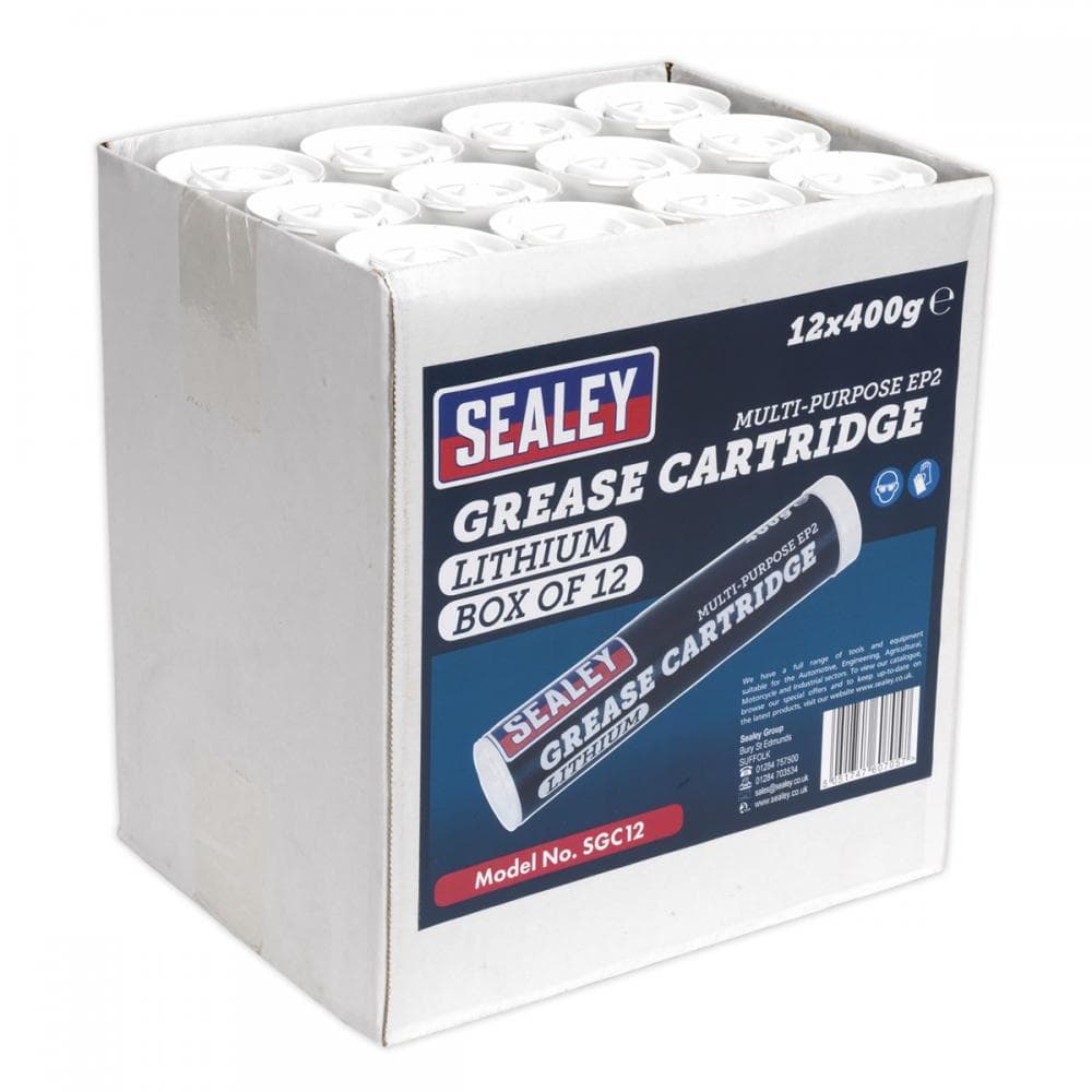 Sealey SGC12 Grease Cartridge Ep2 Lithium 400G Pack Of 12