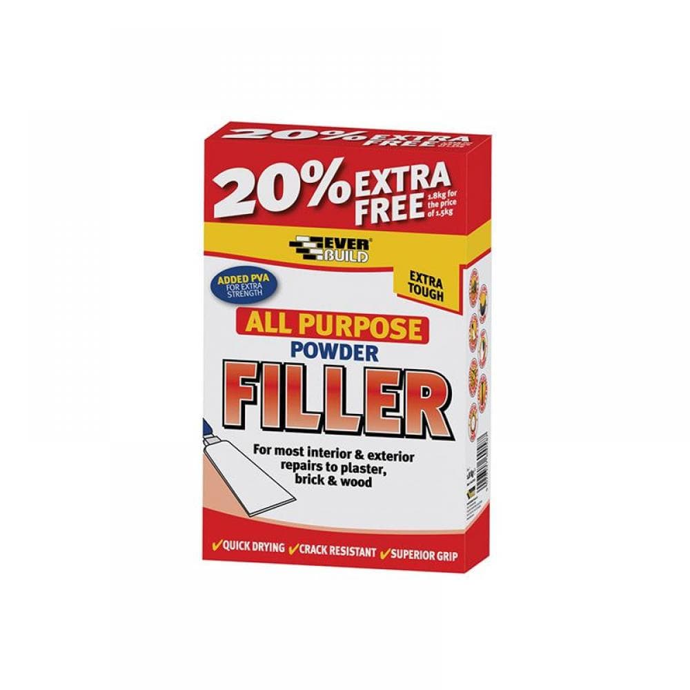 Everbuild Sika 480443 All Purpose Powder Filler 1.5Kg + 20% Free