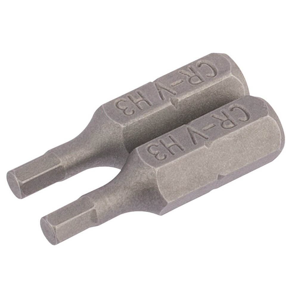 Draper 63962 Hexagonal Insert Bit 3Mm 1/4in Hex 25Mm Long (Pack Of 2) per pack