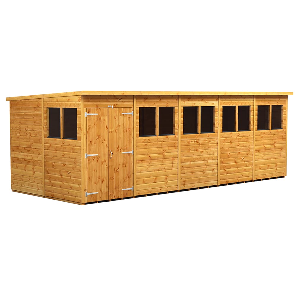 Powersheds 20 x 8 Power Pent Double Door Garden Shed