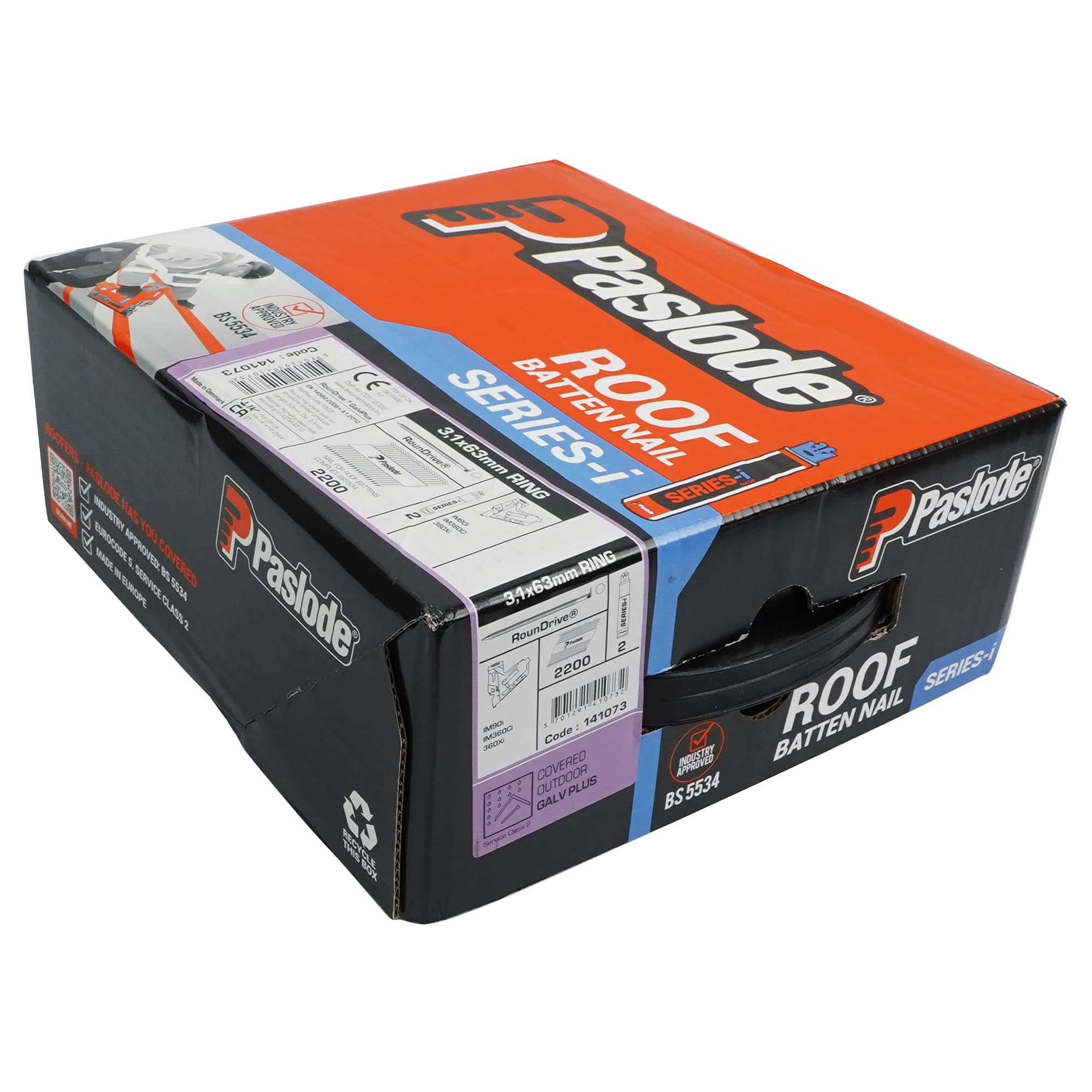 Paslode IM90I Galvanised Ring Nail Fuel Pack 63 x 3.1mm 141073