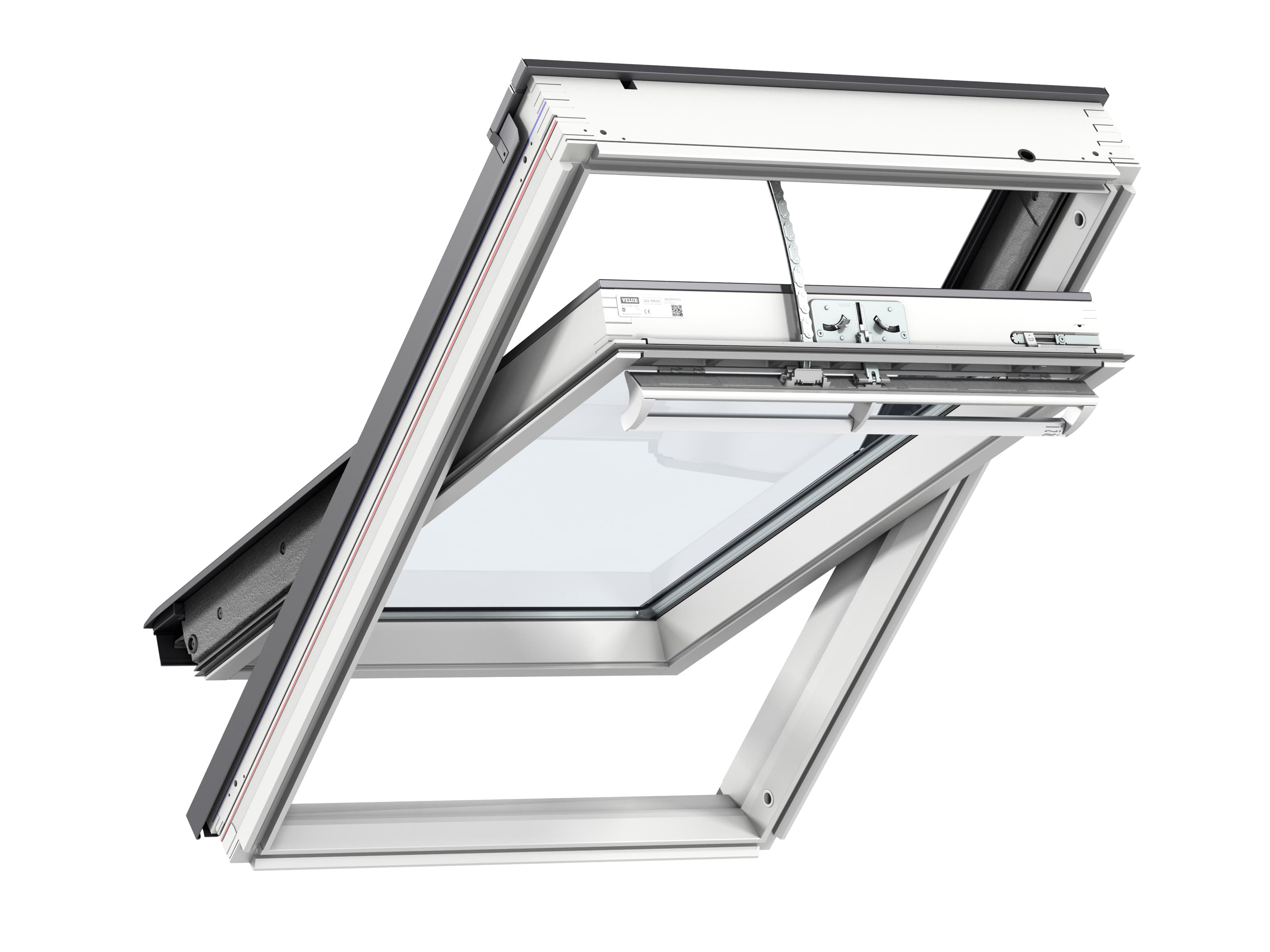 VELUX Electric Centre Pivot Roof Window White Painted Triple Glazed 550mm x 980mm GGL CK04 206621U