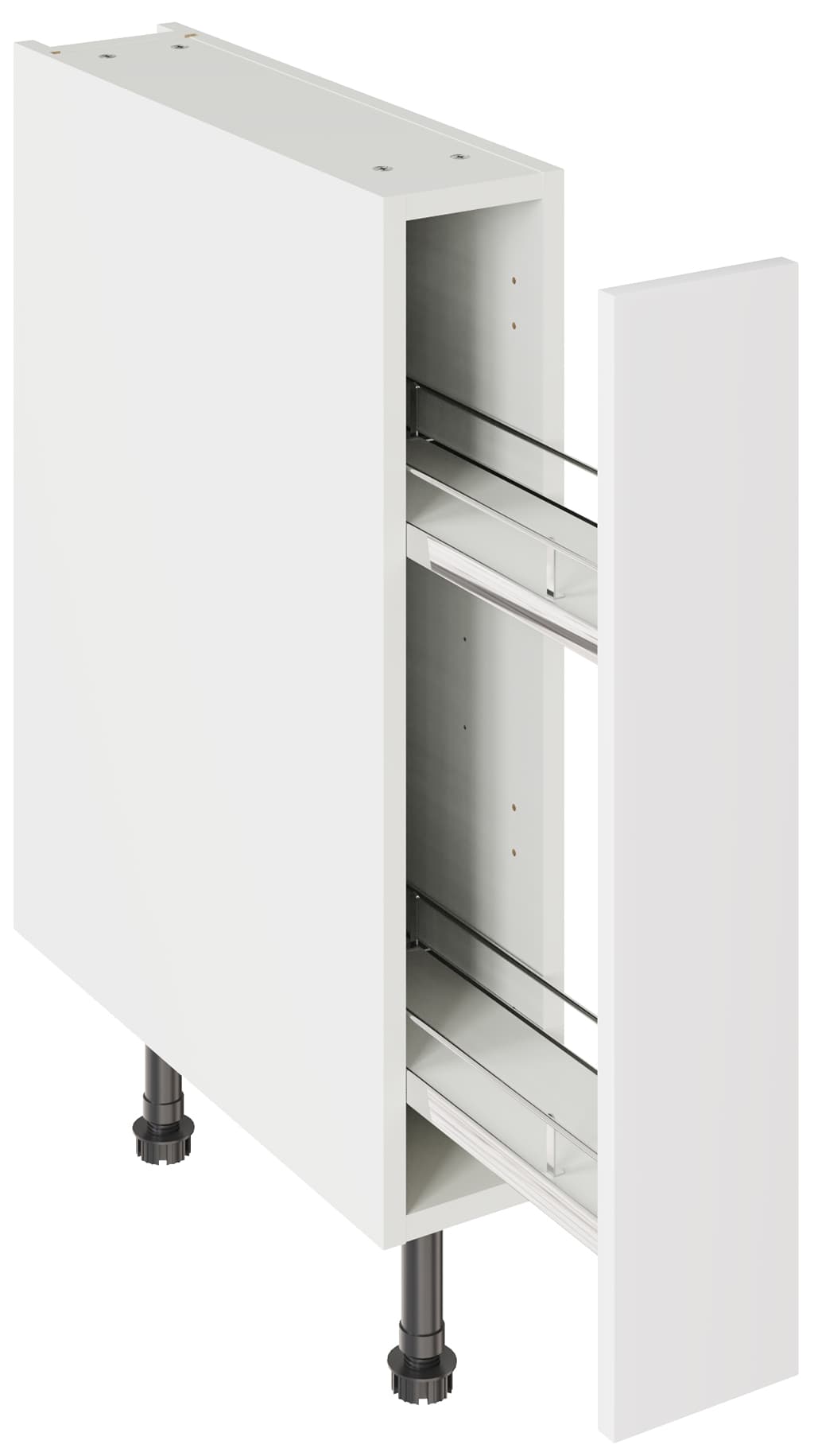 Kitchen Kit Flatpack 150 Base Kitchen Cabinet Pull-Out Slab Supermatt White