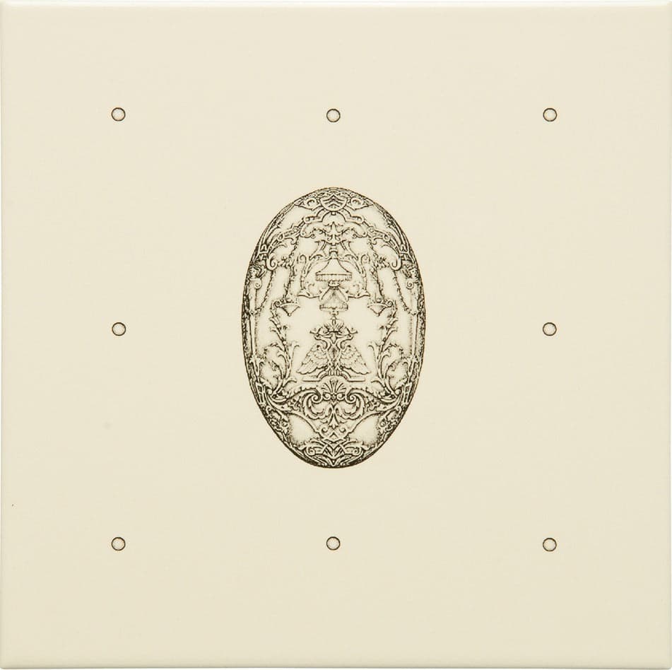 Original Style Artworks Dot Cartouche with Egg Charcoal Grey on County White