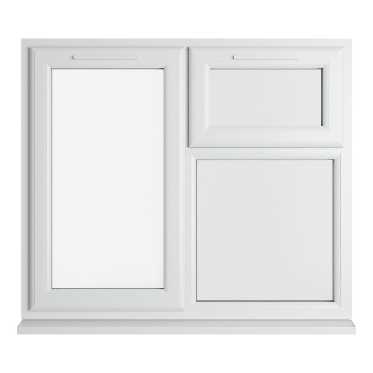 uPVC White Triple Glazed Window - Left Handed - Side Hung/Top Opener - Clear Glass - 1190 x 965mm